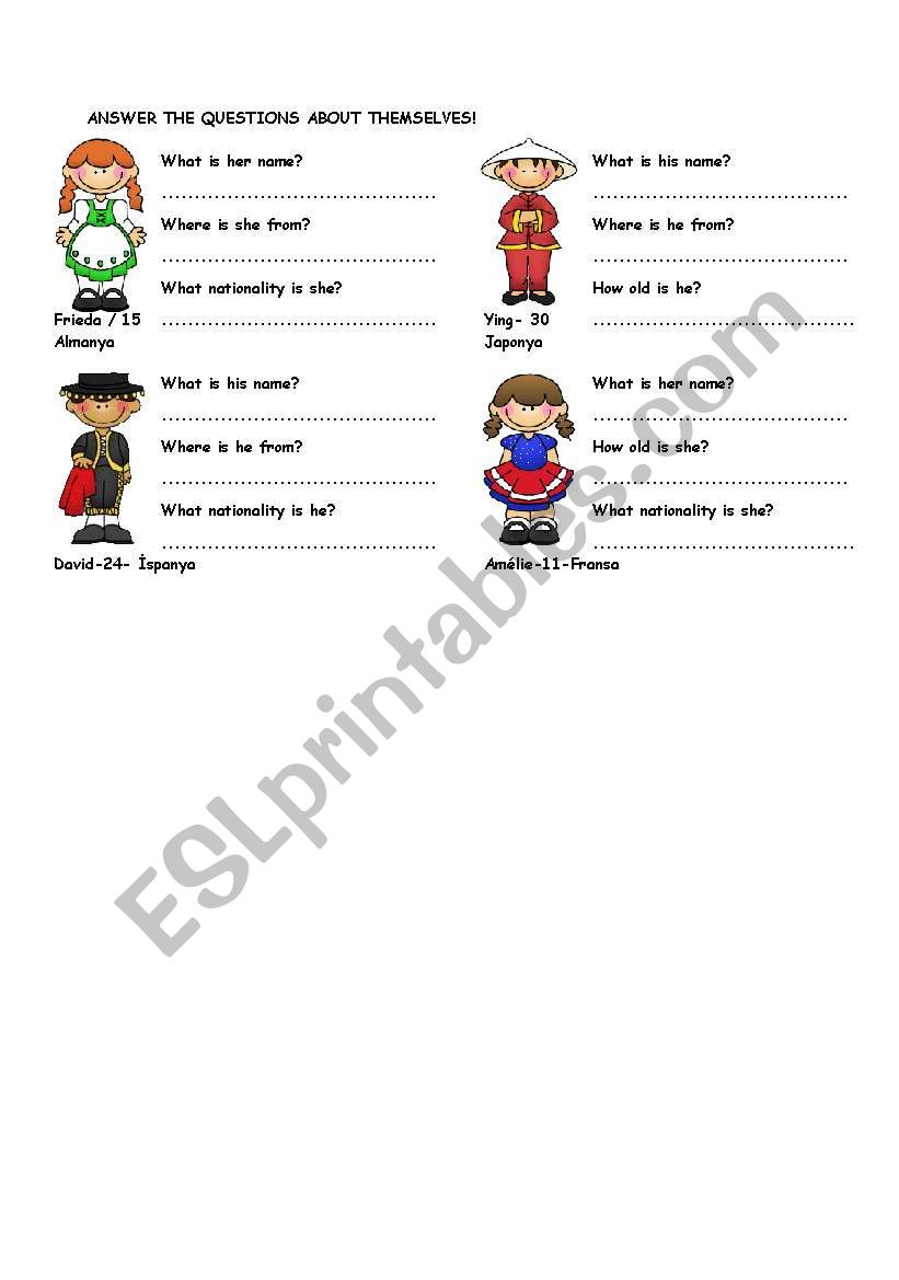 countries nationalities worksheet