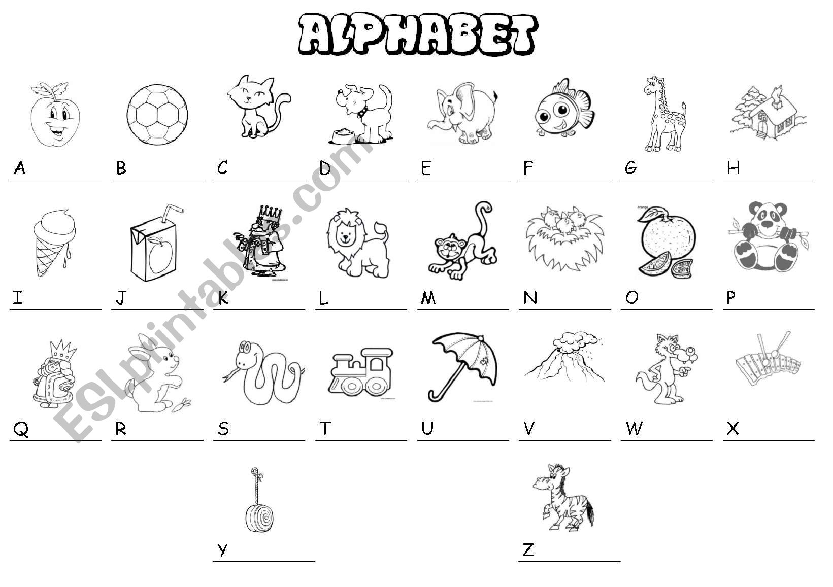 Alphabet worksheet