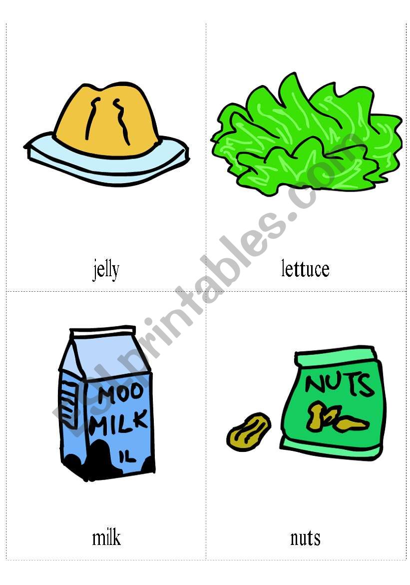flashcards about food 3 worksheet