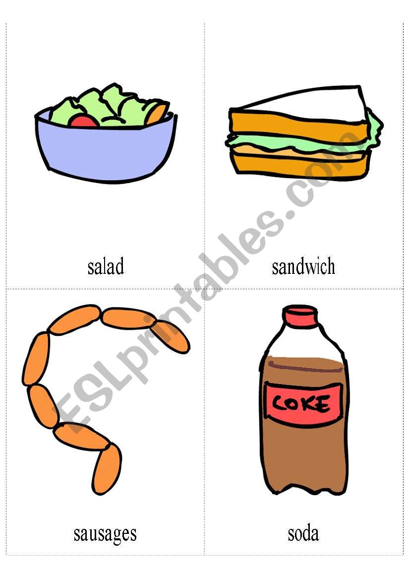 flashcards about food 4 worksheet