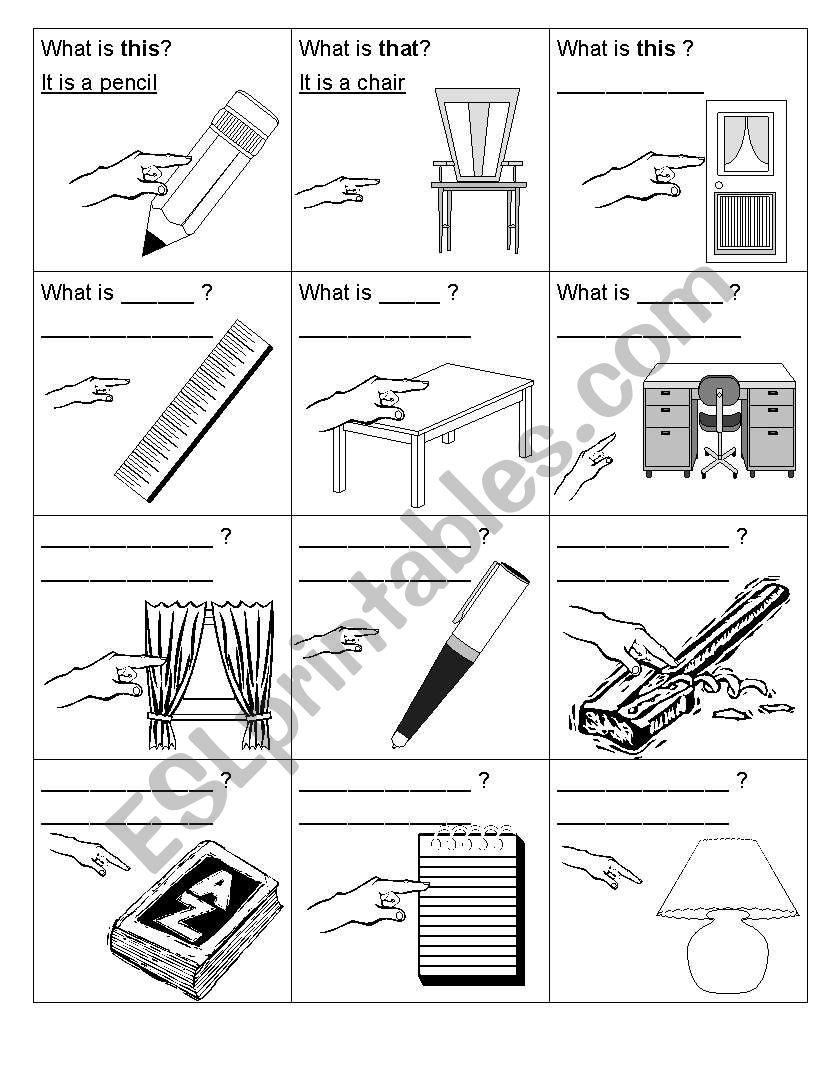 school supplies worksheet