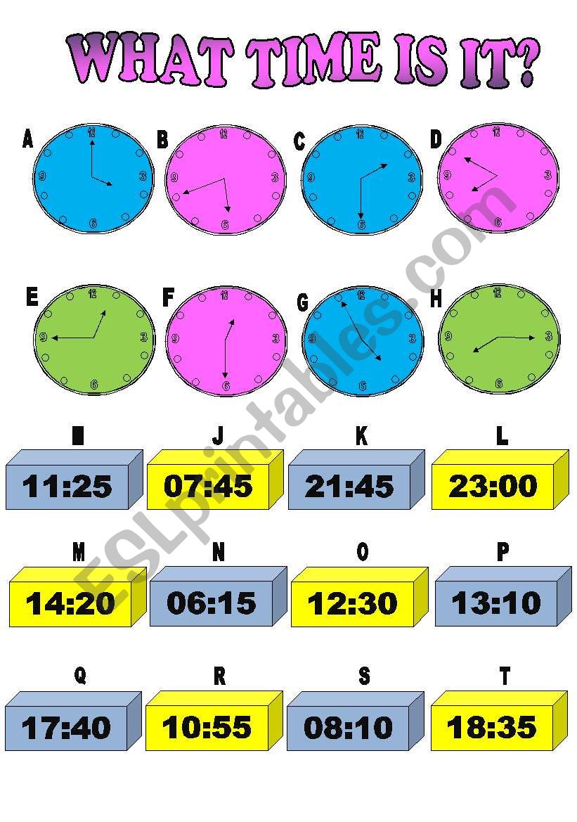 telling the time worksheet