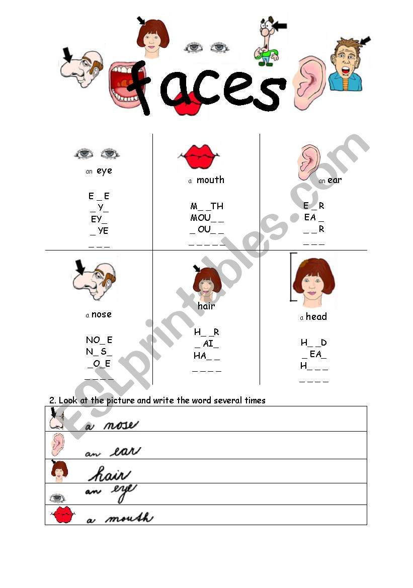  Faces 1 worksheet