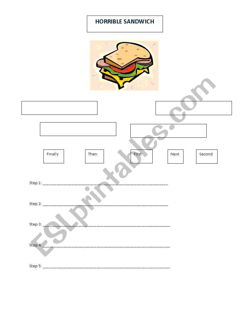 Instructions Worksheet with Time Connectives