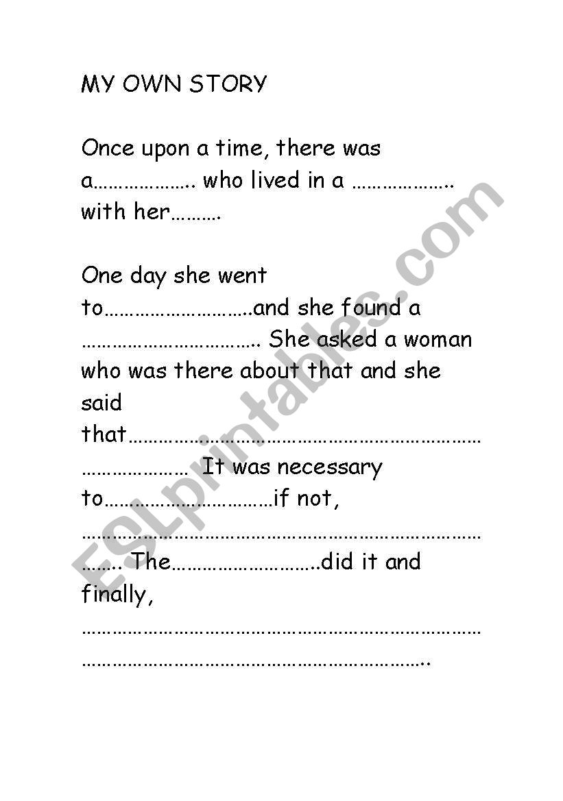 Make your own story worksheet
