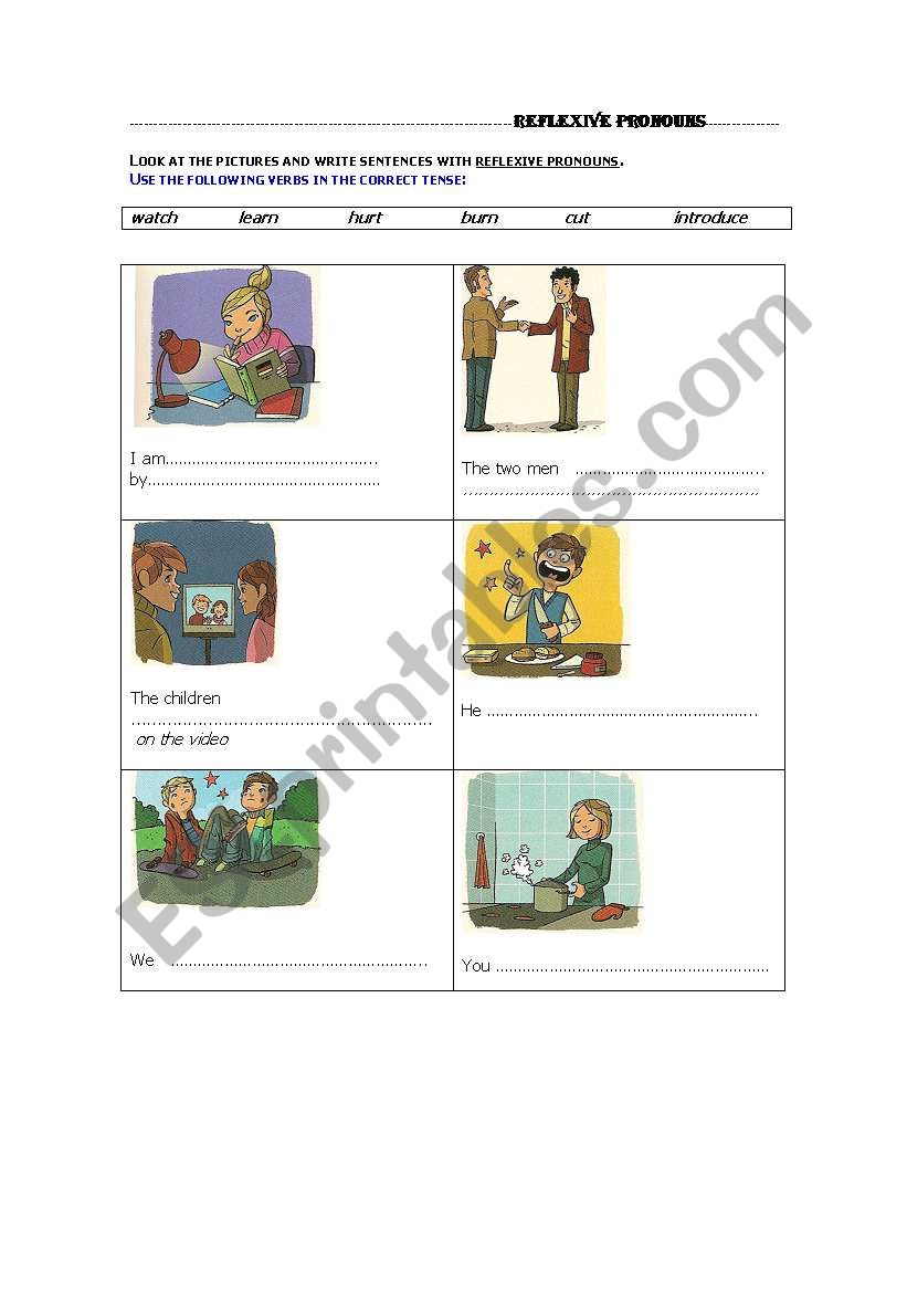 REFLEXIVE PRONOUNS worksheet