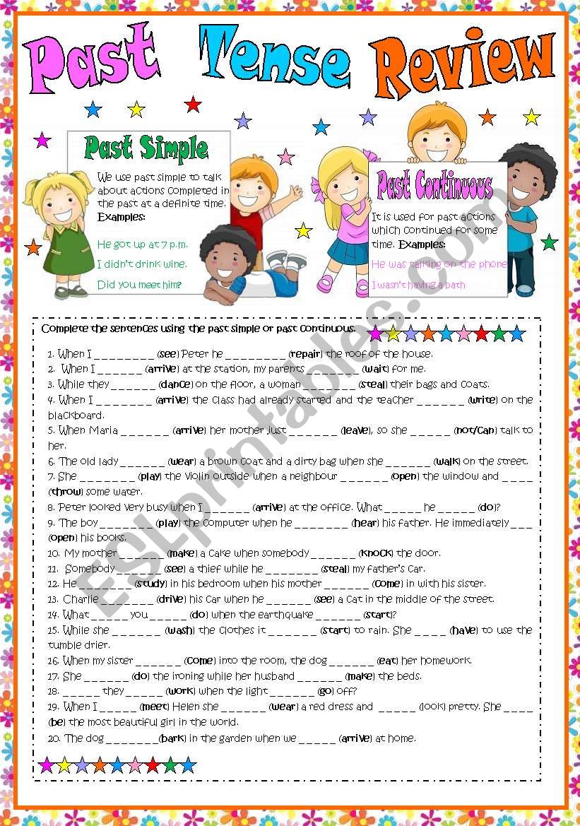 Past Tense Review (past simple and past continuous)