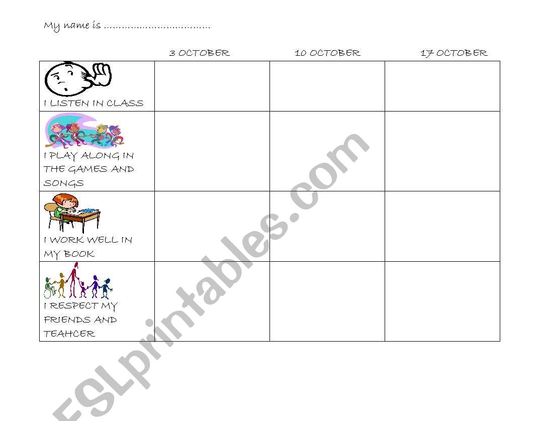 Monthly Reward Chart