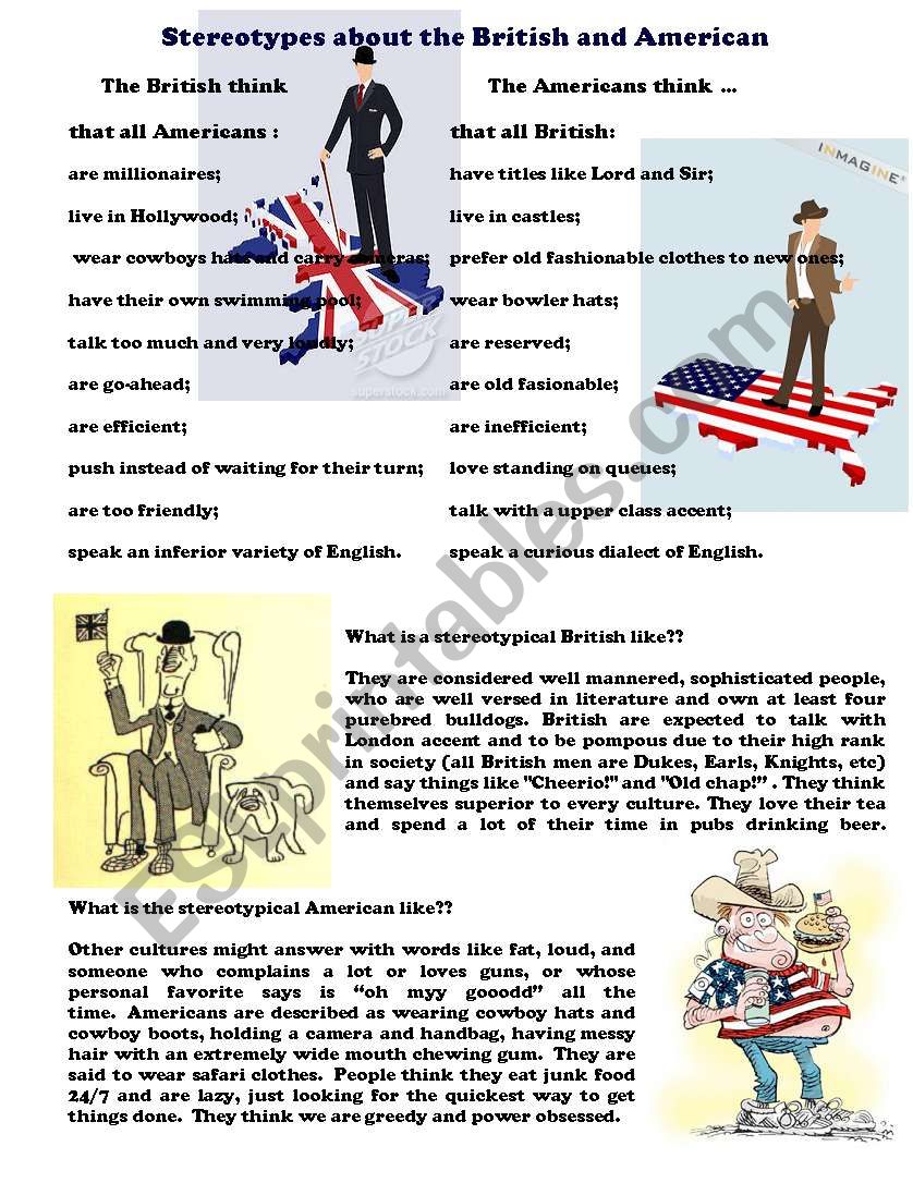 Stereotypes about British and American