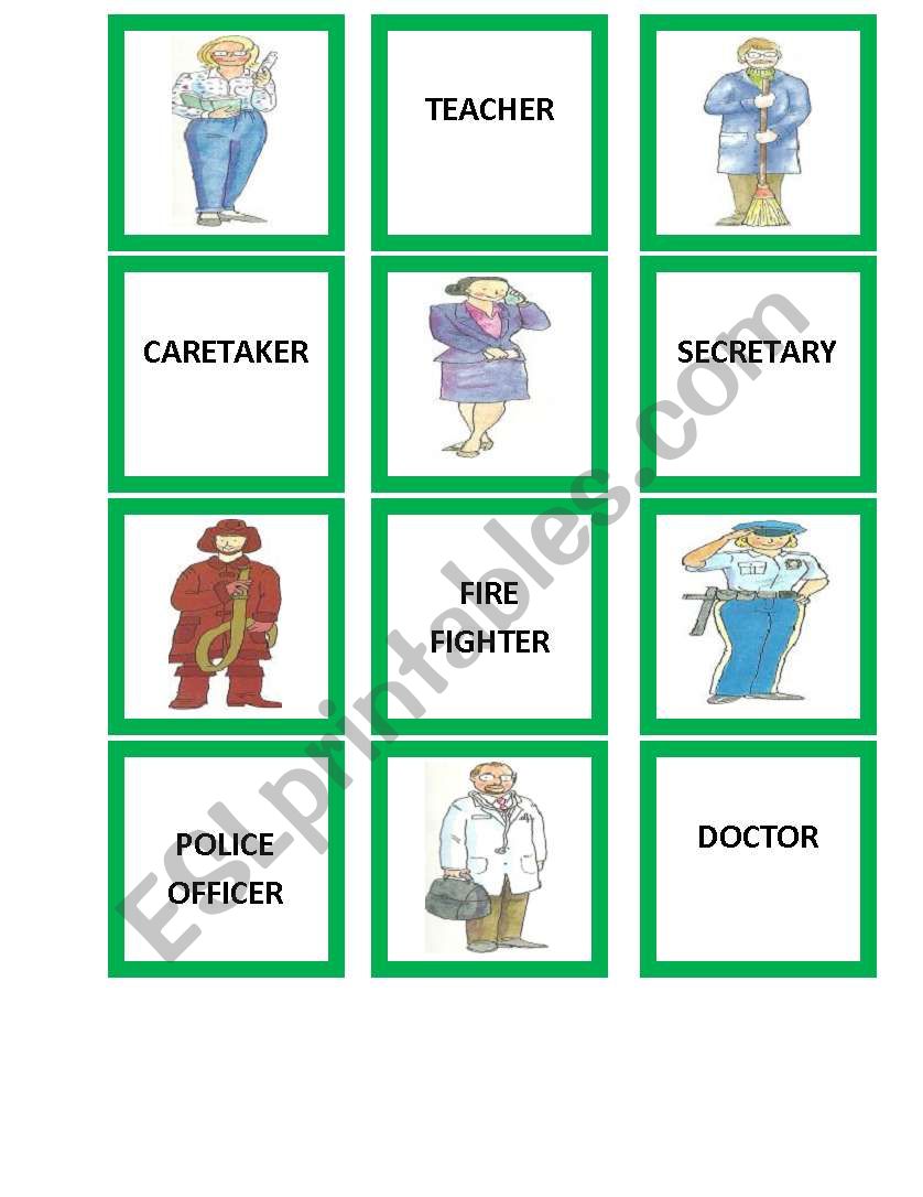 PROFESSIONS PELMANISM (memory game)