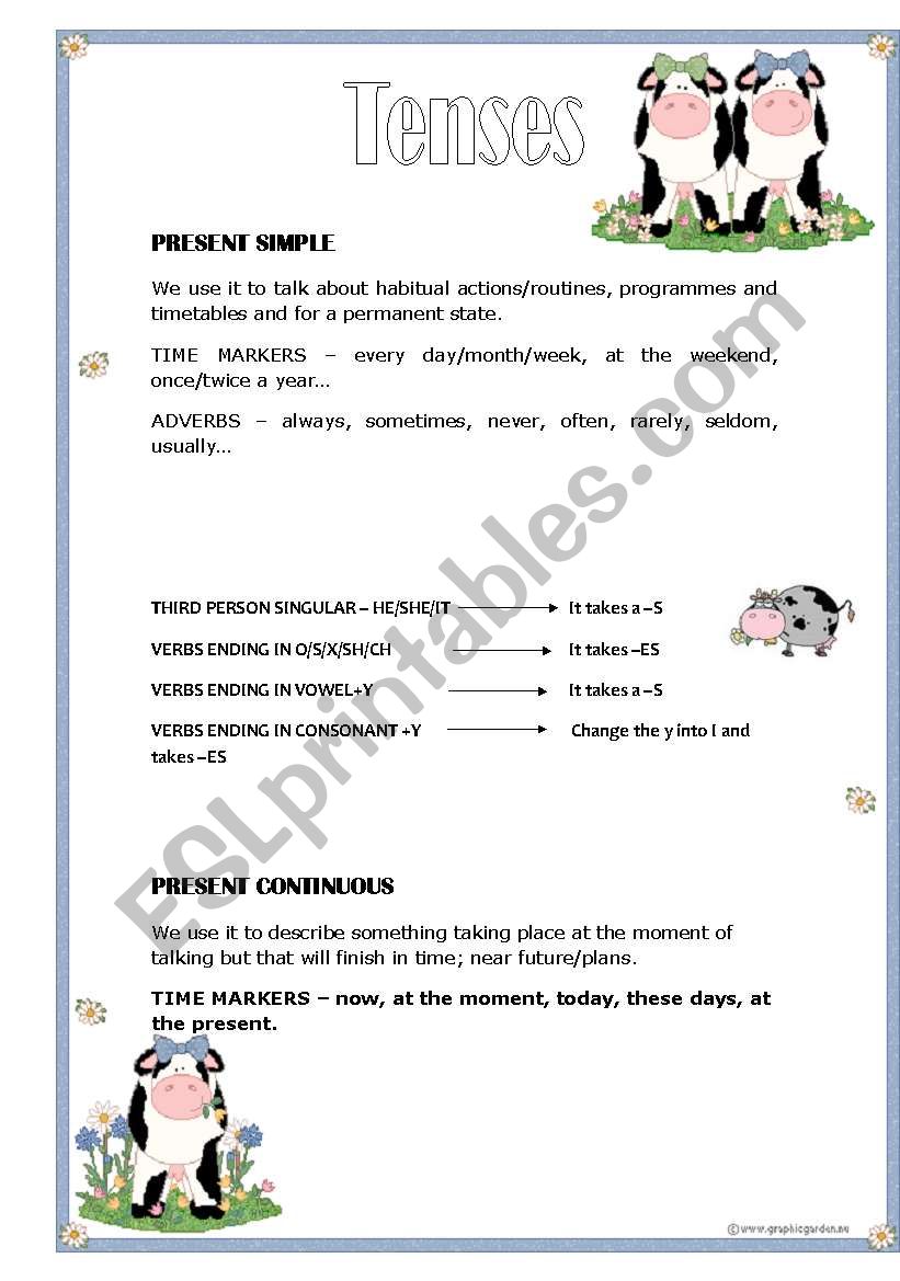 present simple and continuous/past simple and continuous