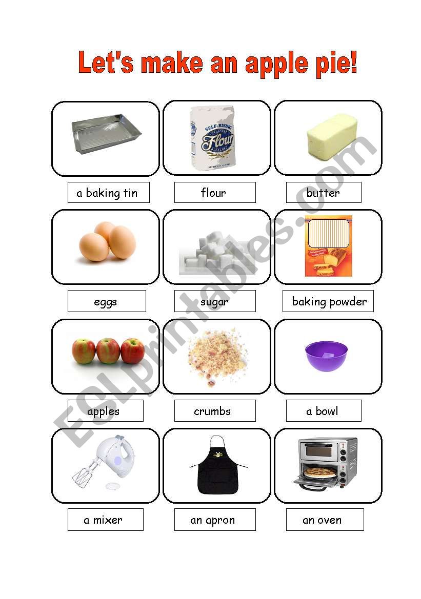 Apple Pie worksheet