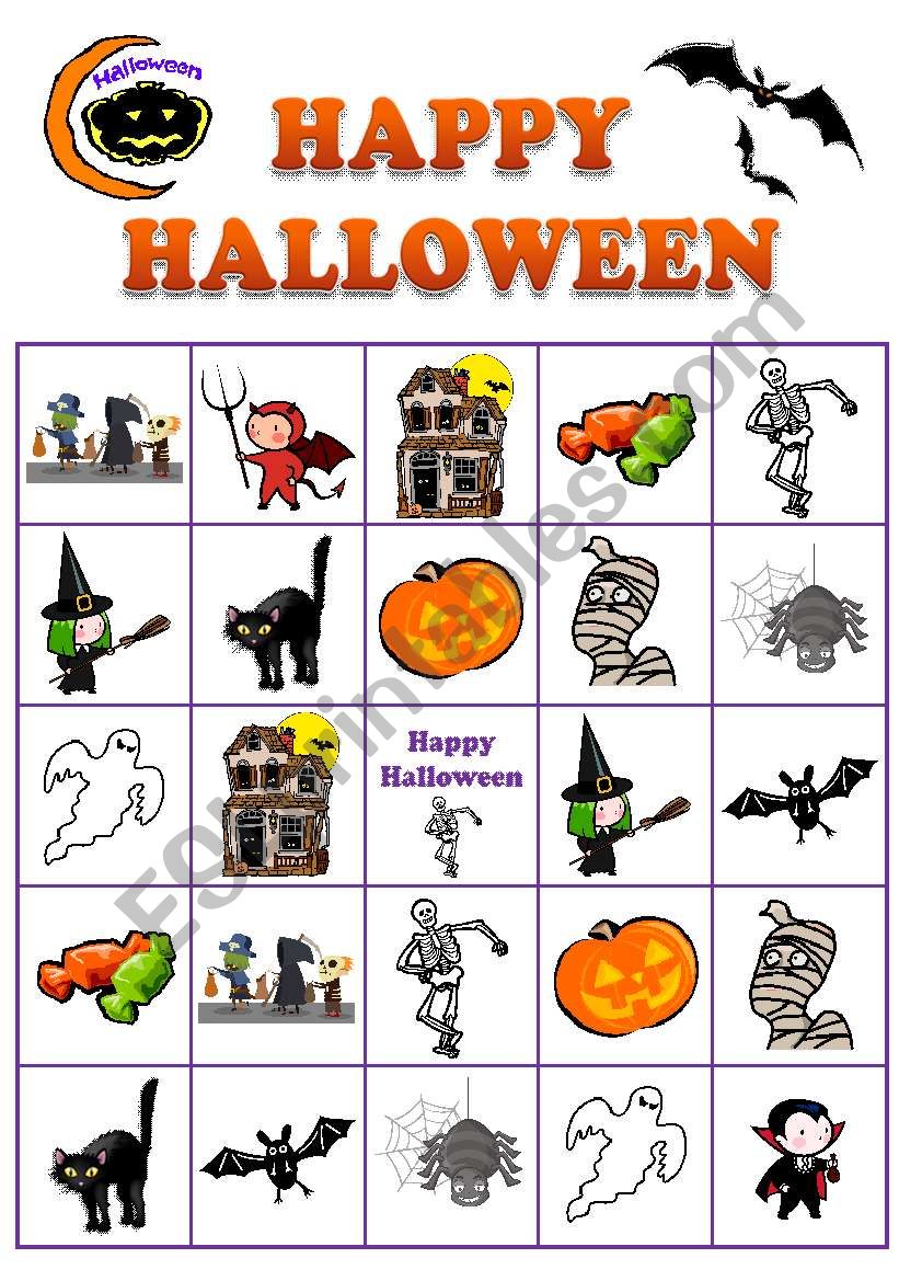 Halloween BINGO No5 worksheet