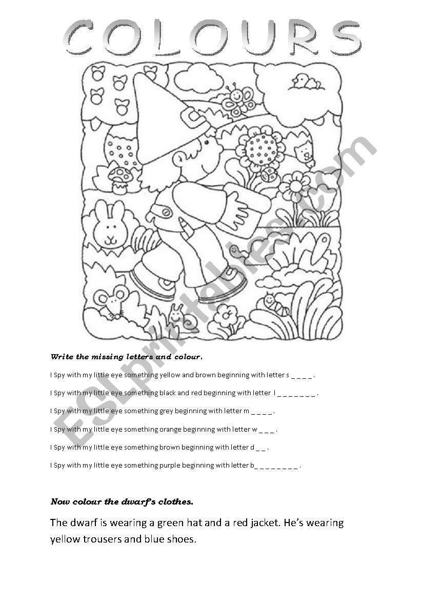 Lttle dwarf worksheet