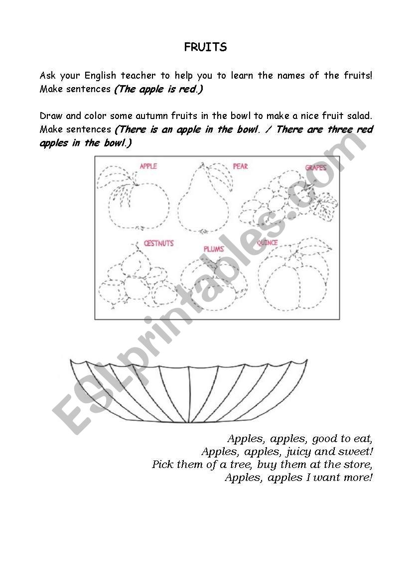 Fruits worksheet