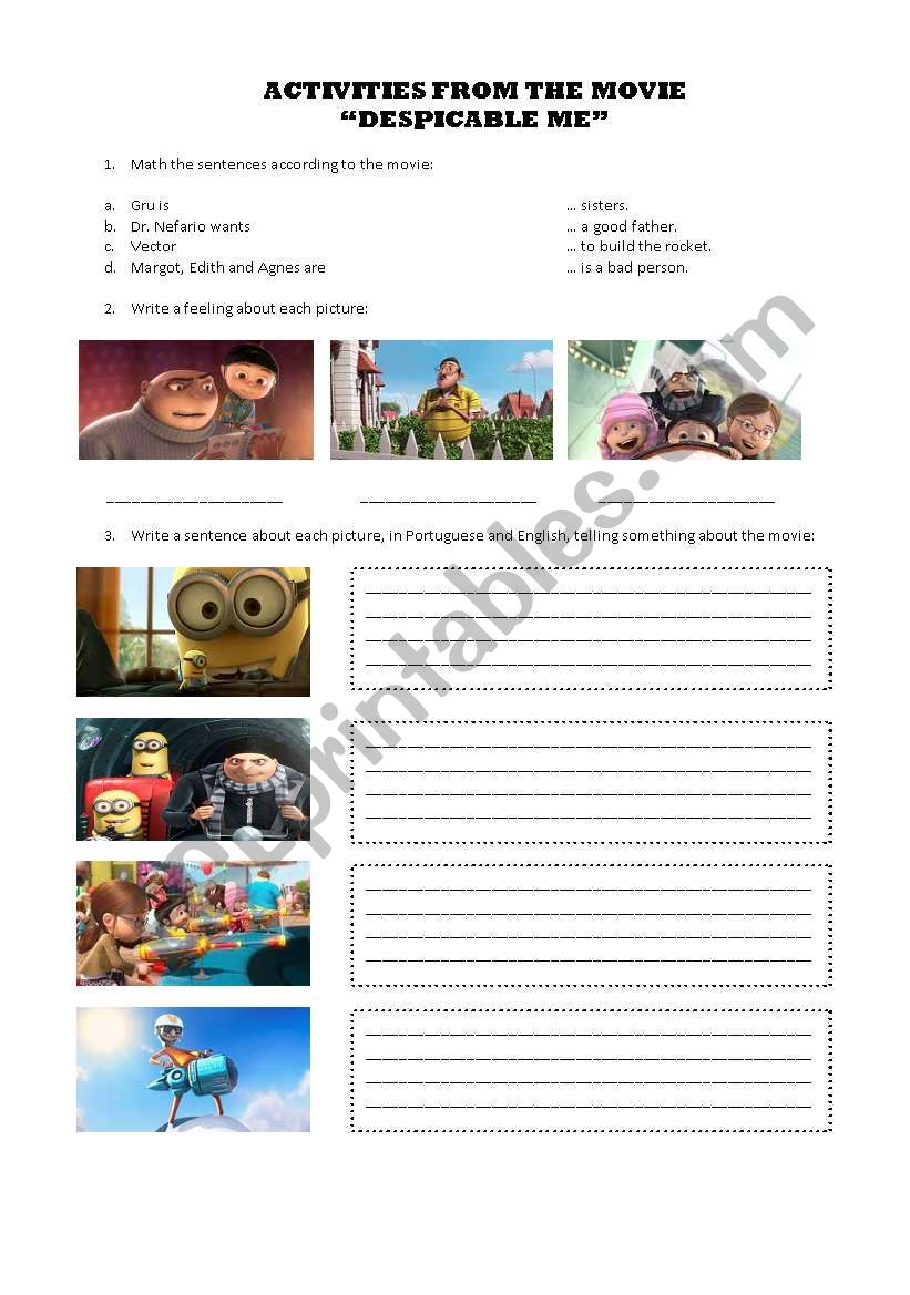 worksheet about the movie 