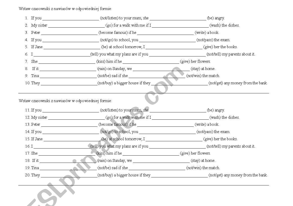 First conditional - short test