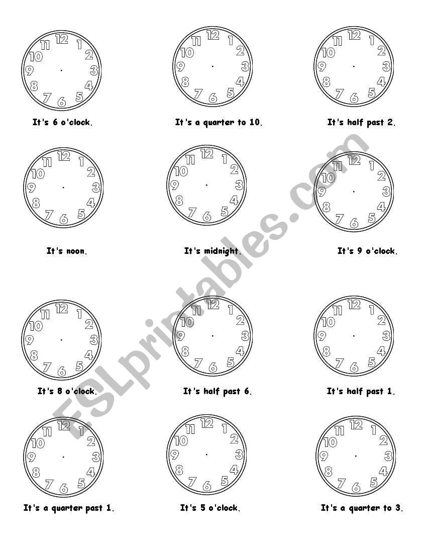 Whats the time? worksheet