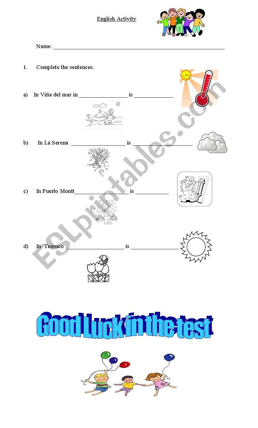 weather in chile worksheet