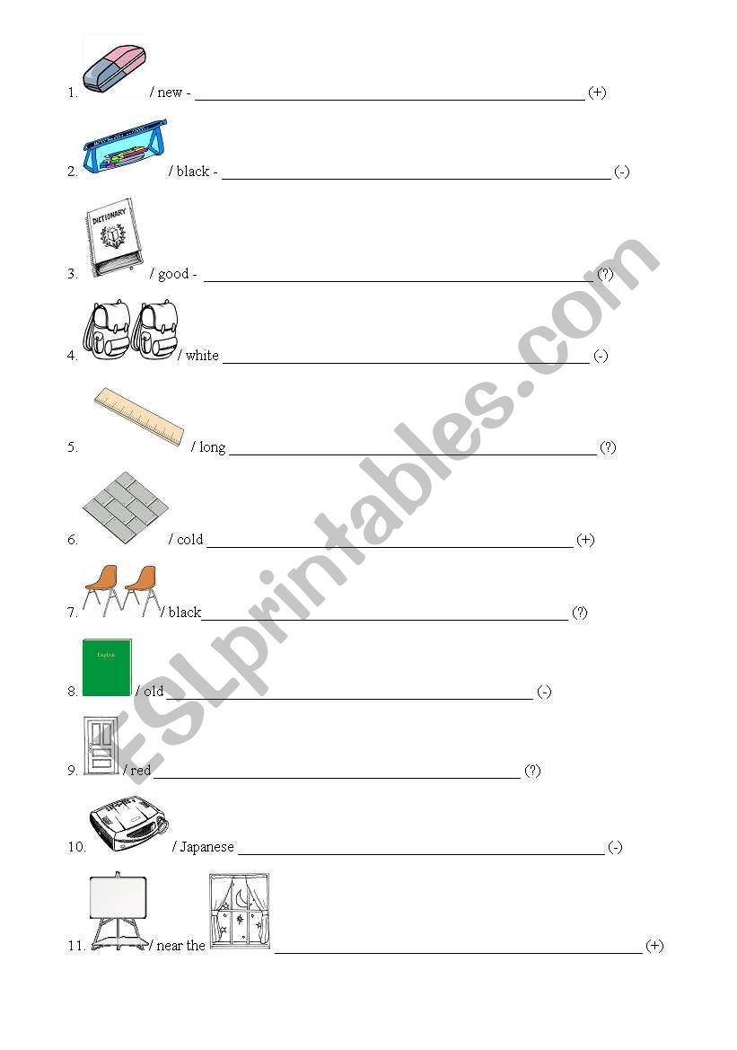 Classroom objects + the verb 