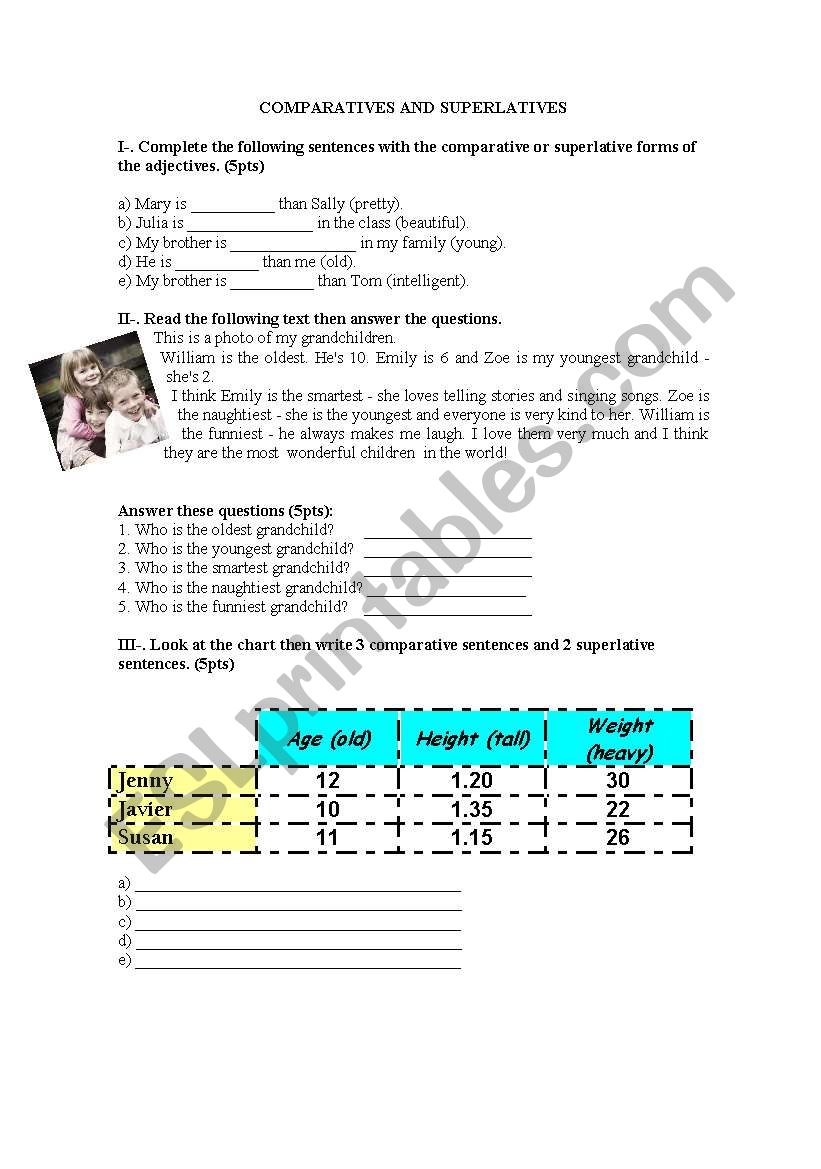 comparatives worksheet