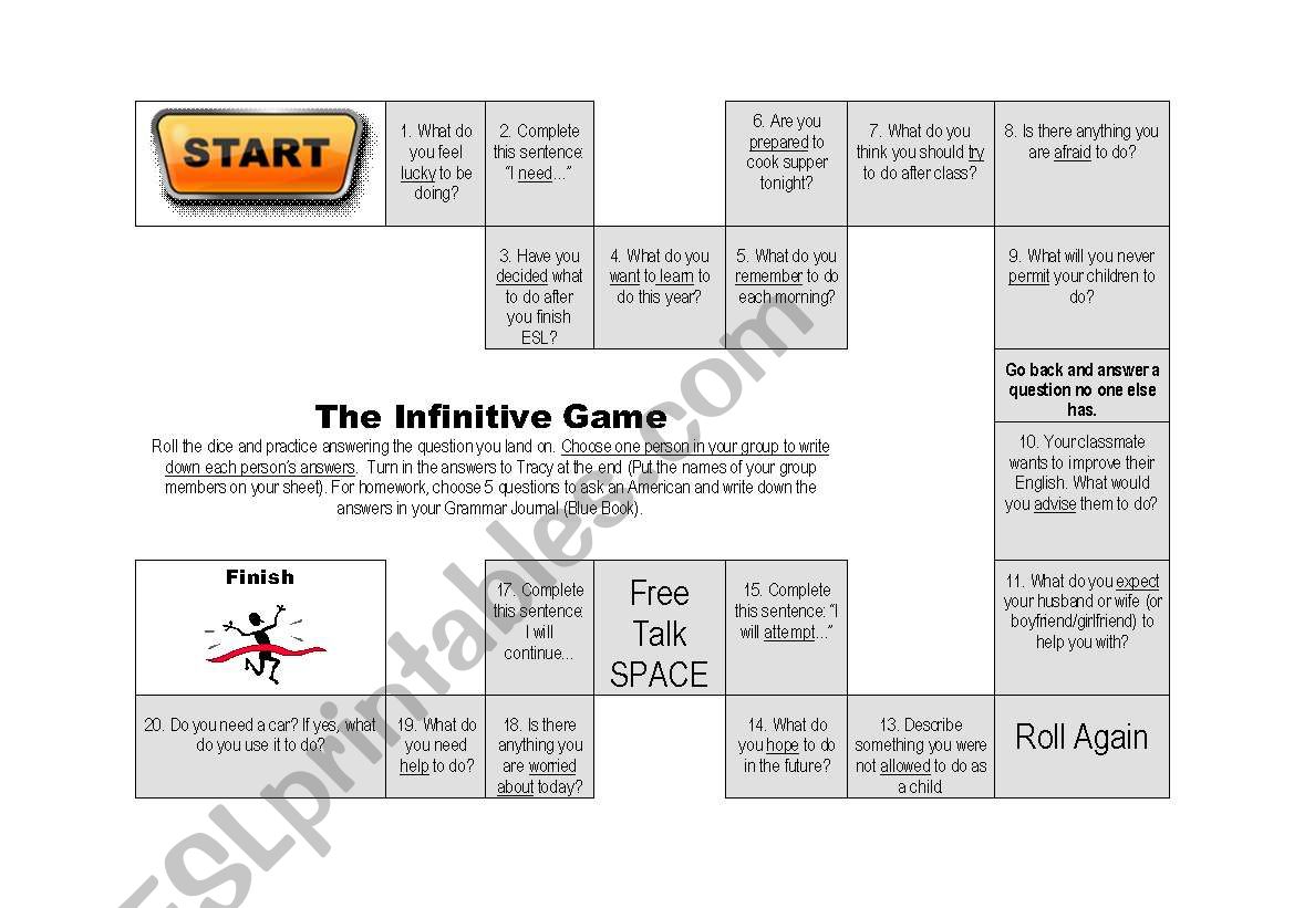 The Infinitive Conversation Game