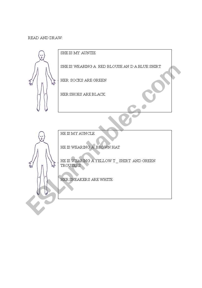 Read and draw worksheet