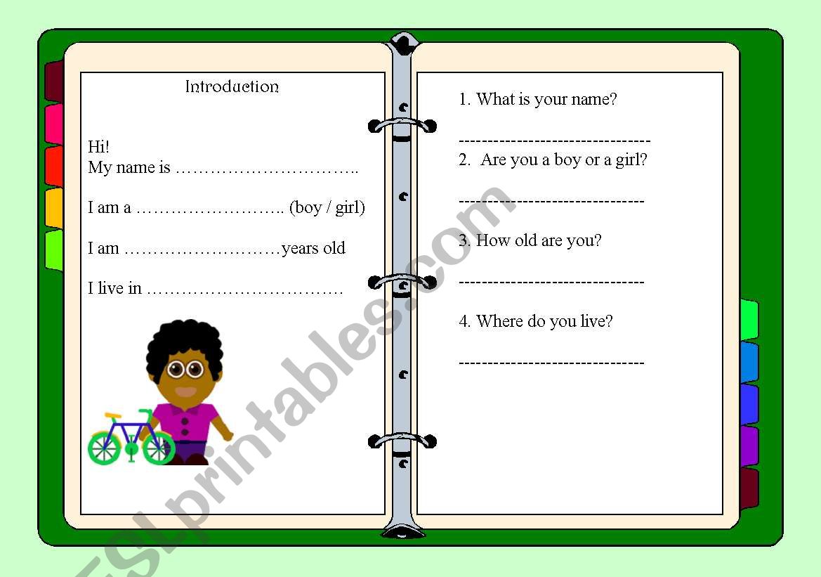 introduction worksheet