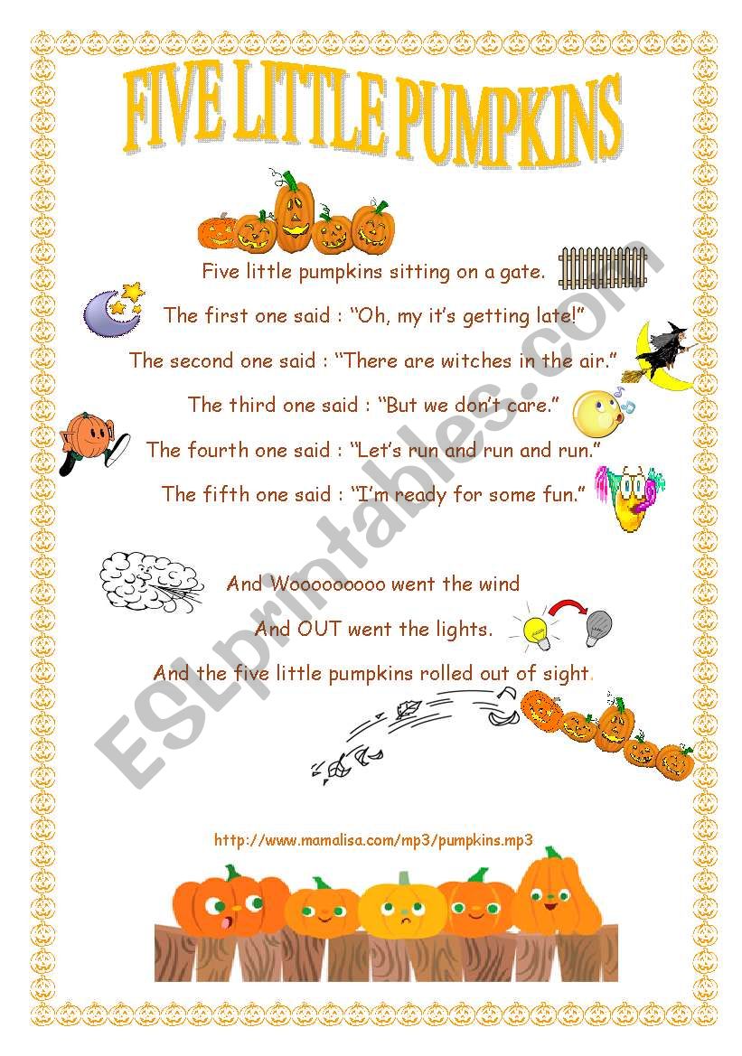 Halloween poem worksheet