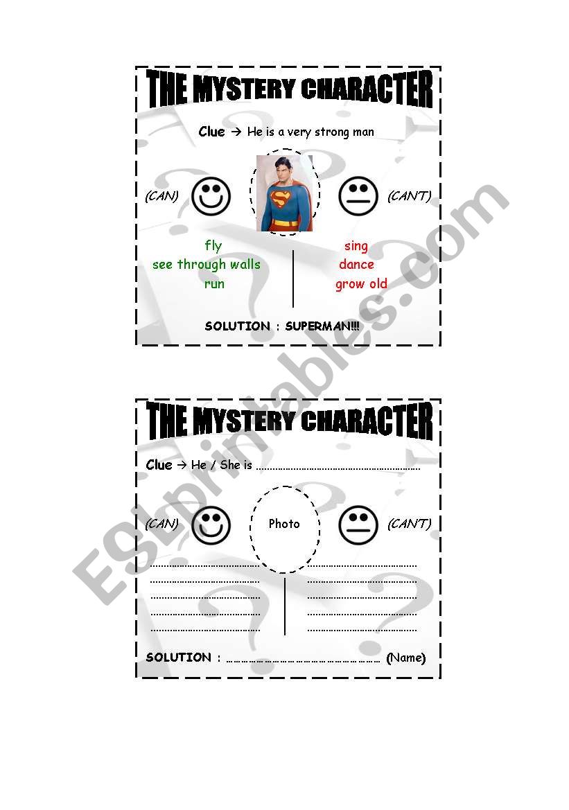 mystery character game - can or cant