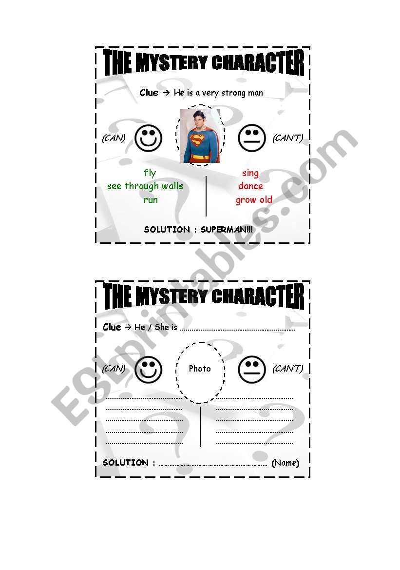 mystery character game - can or canÂ´t