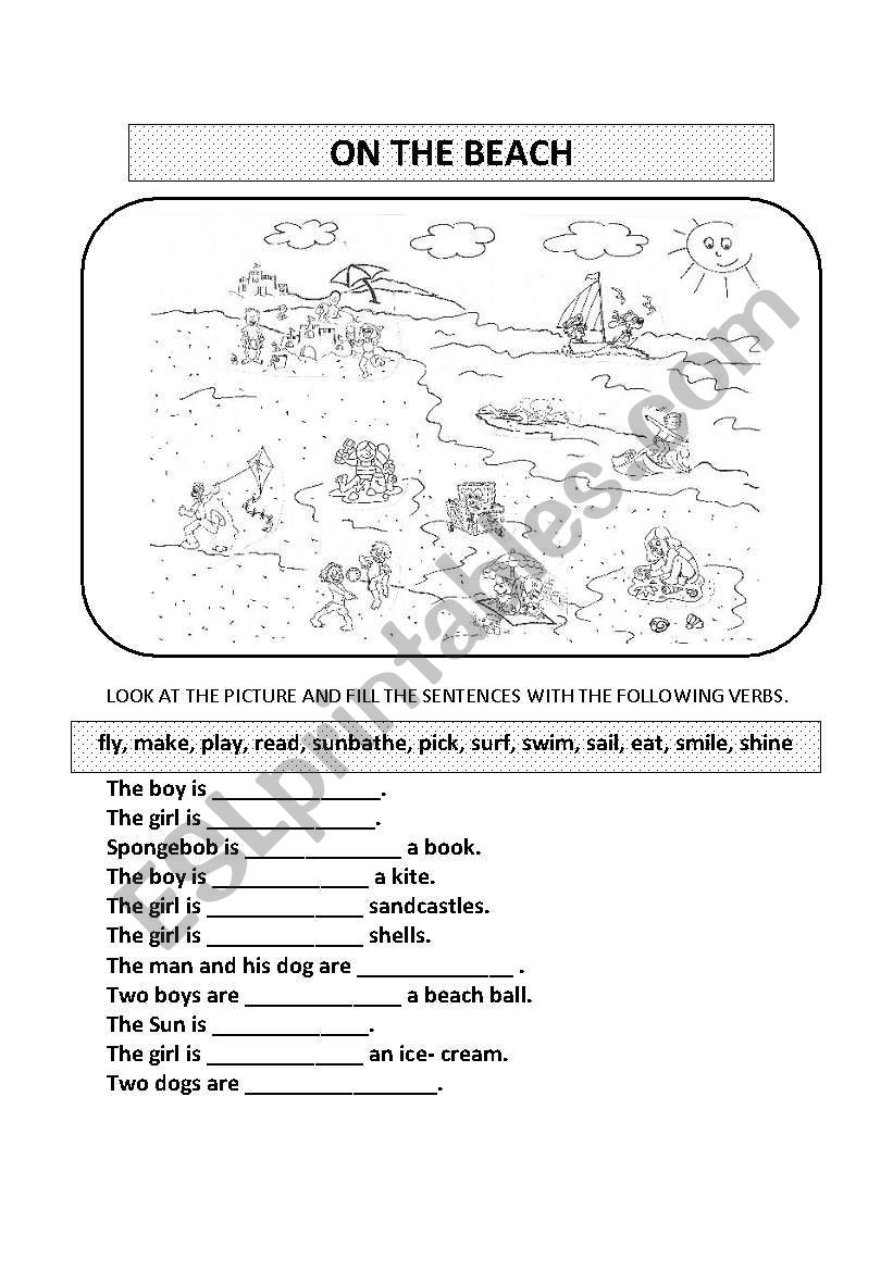 On the Beach worksheet