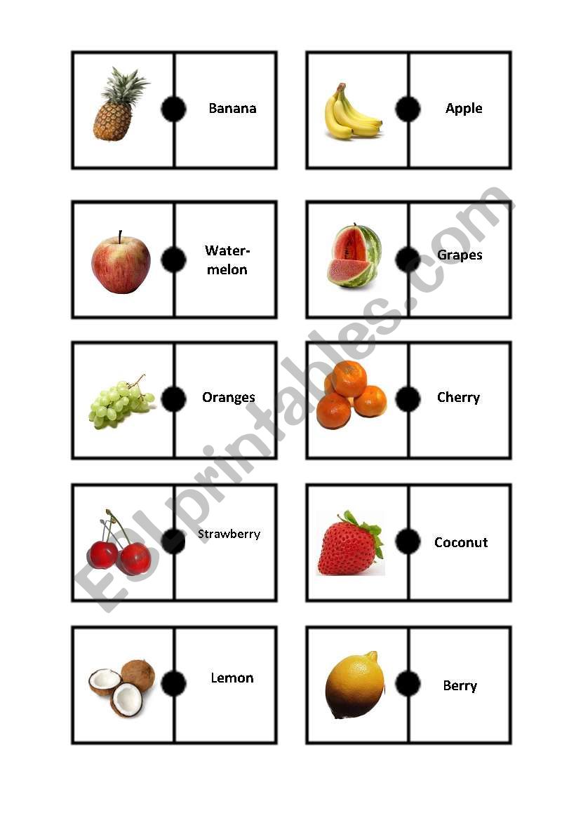 FRUITS DOMINOES worksheet