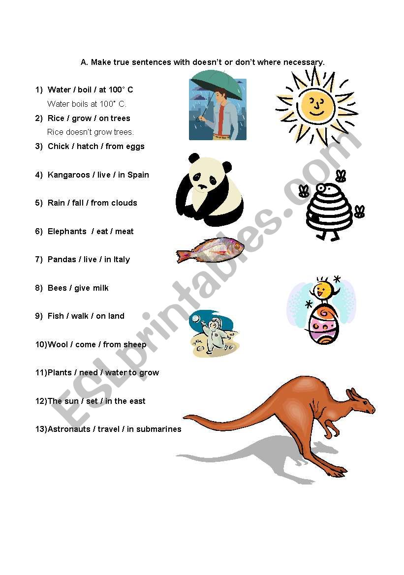 PRESENT TENSES worksheet