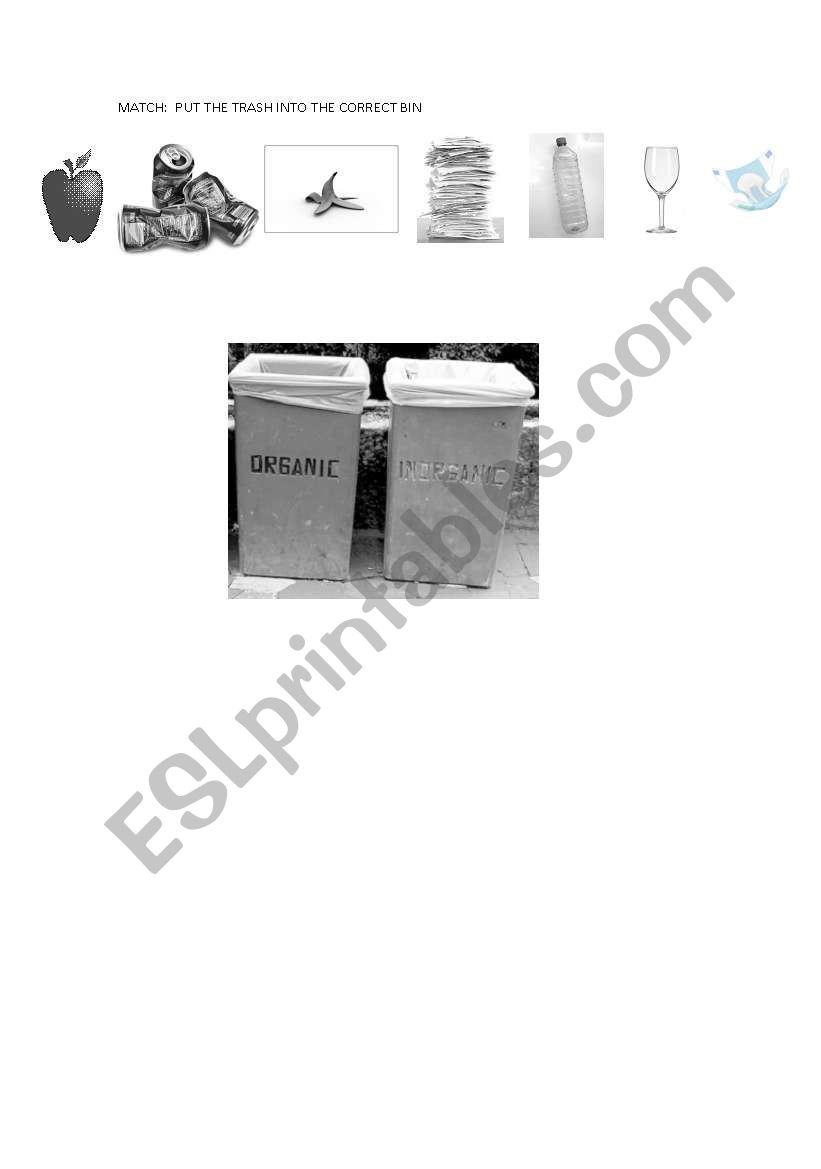 Lets recycle worksheet