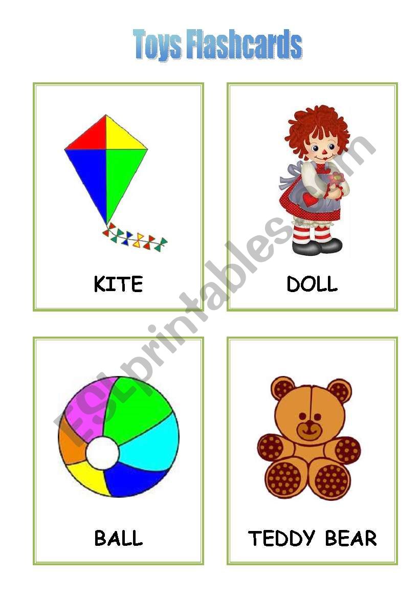 toys flashcards worksheet