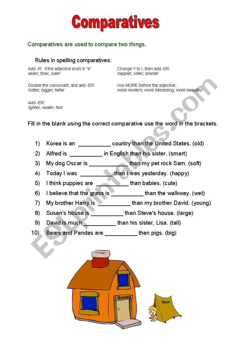 comparatives worksheet