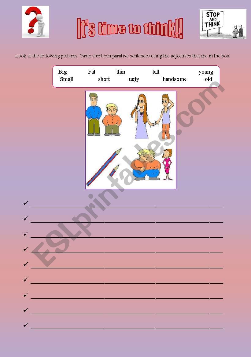 Comparative Adjectives worksheet