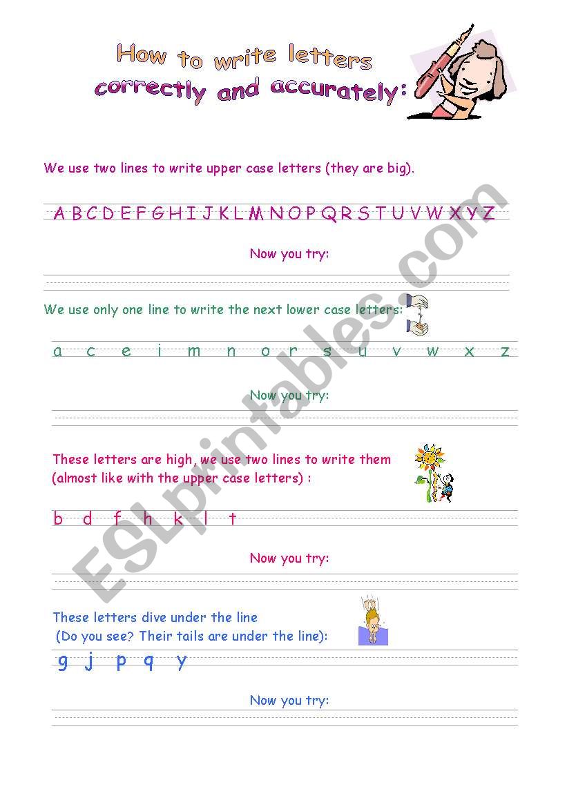 Correct and accurate writing worksheet