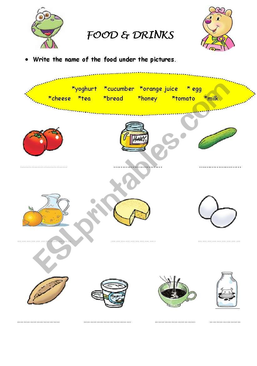 FOOD & DRINKS worksheet