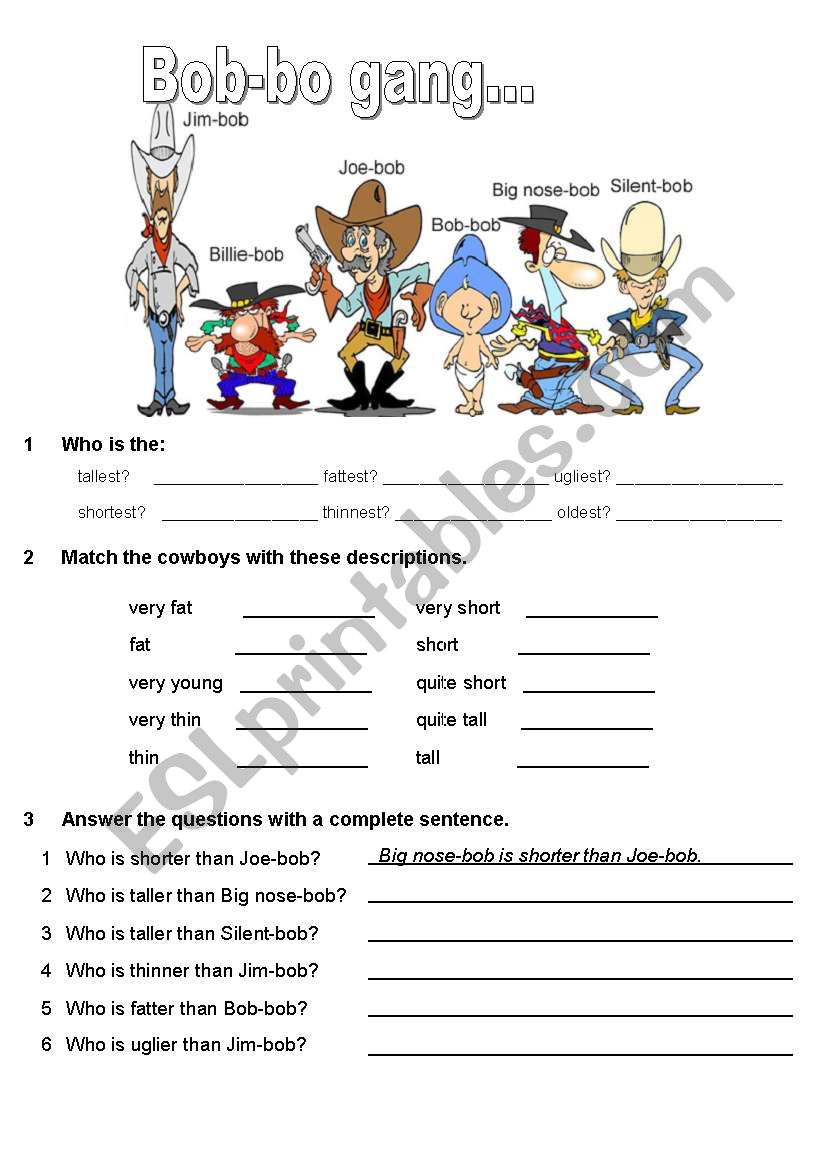 comparatives worksheet