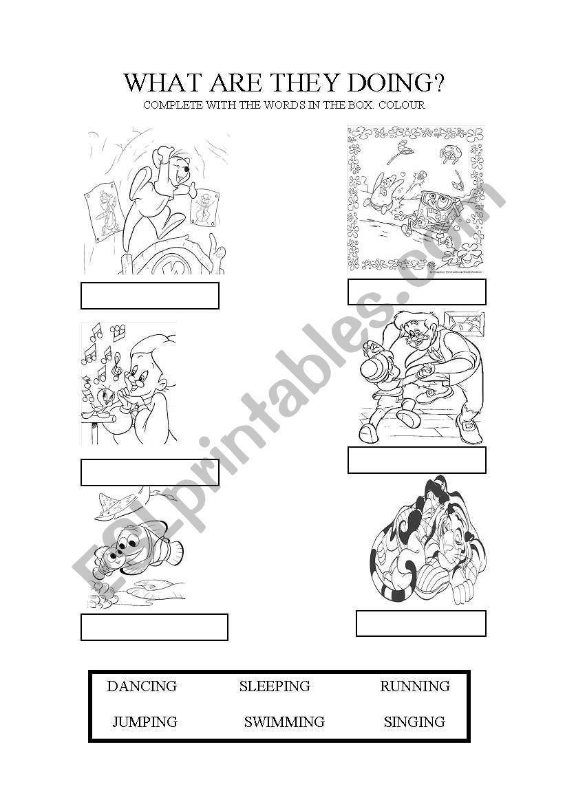 What are they doing? worksheet