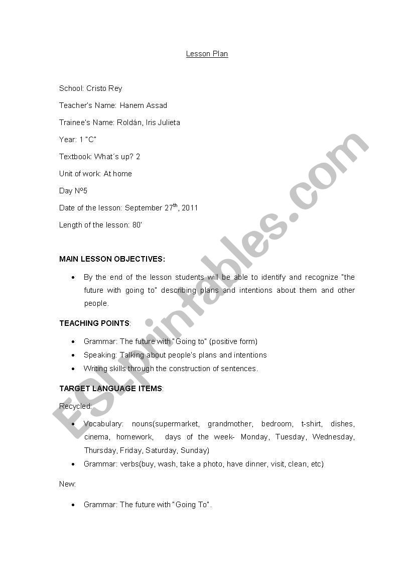 lesson plan worksheet