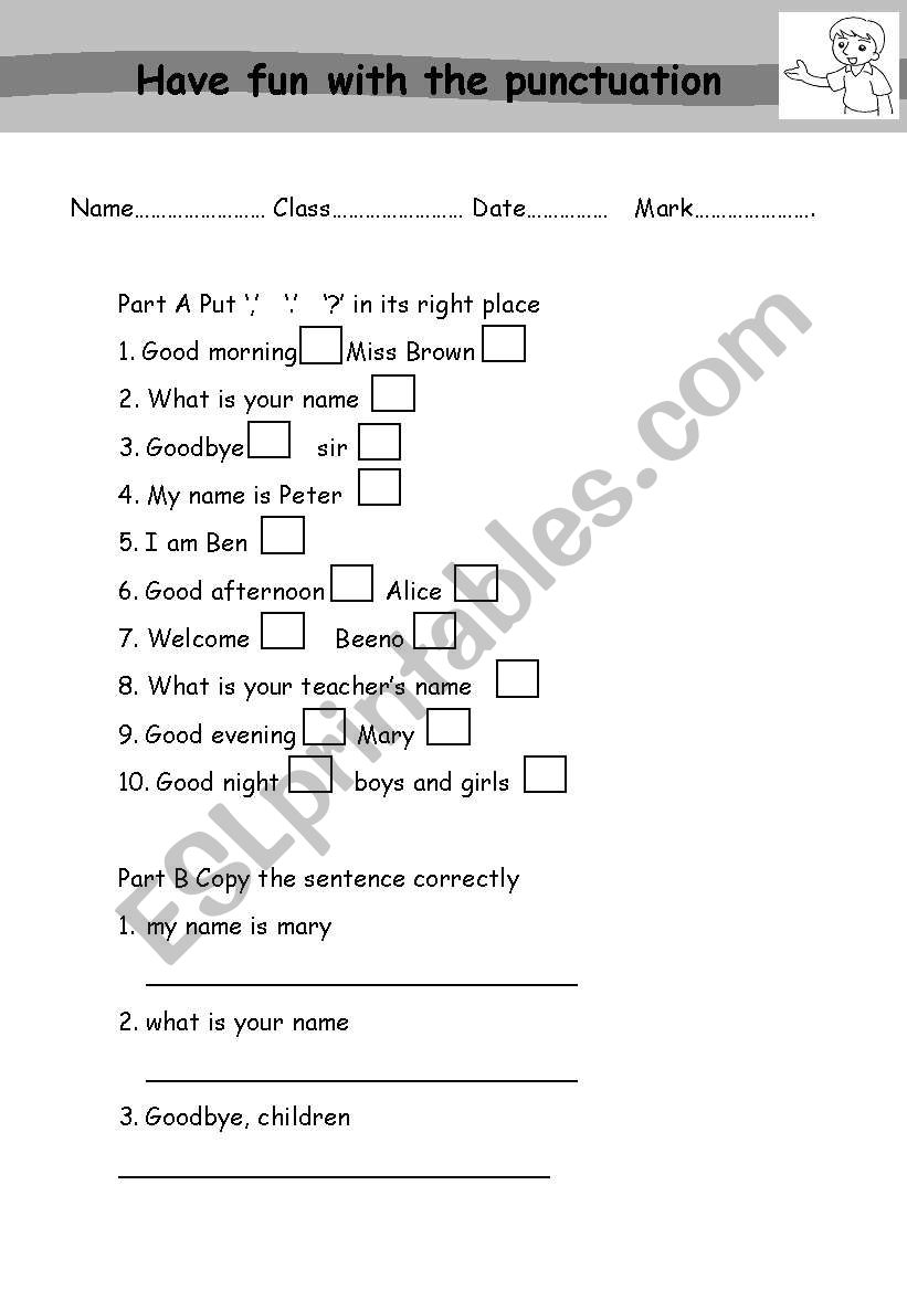 have fun with the punctuation worksheet