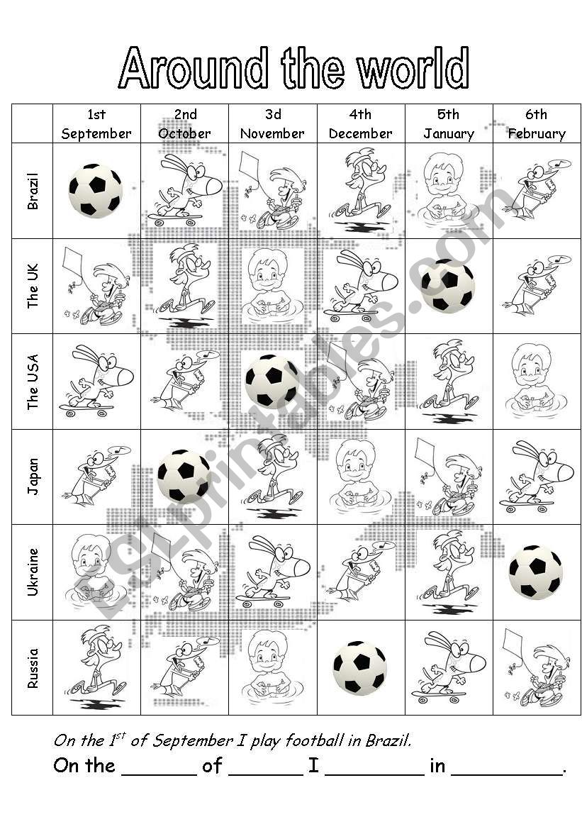 around the world preschool worksheets