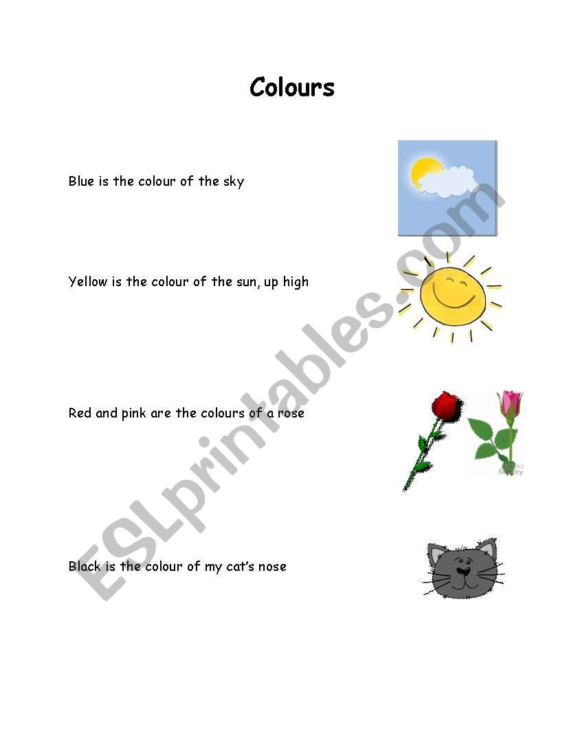 Colours Nursery Rhyme worksheet