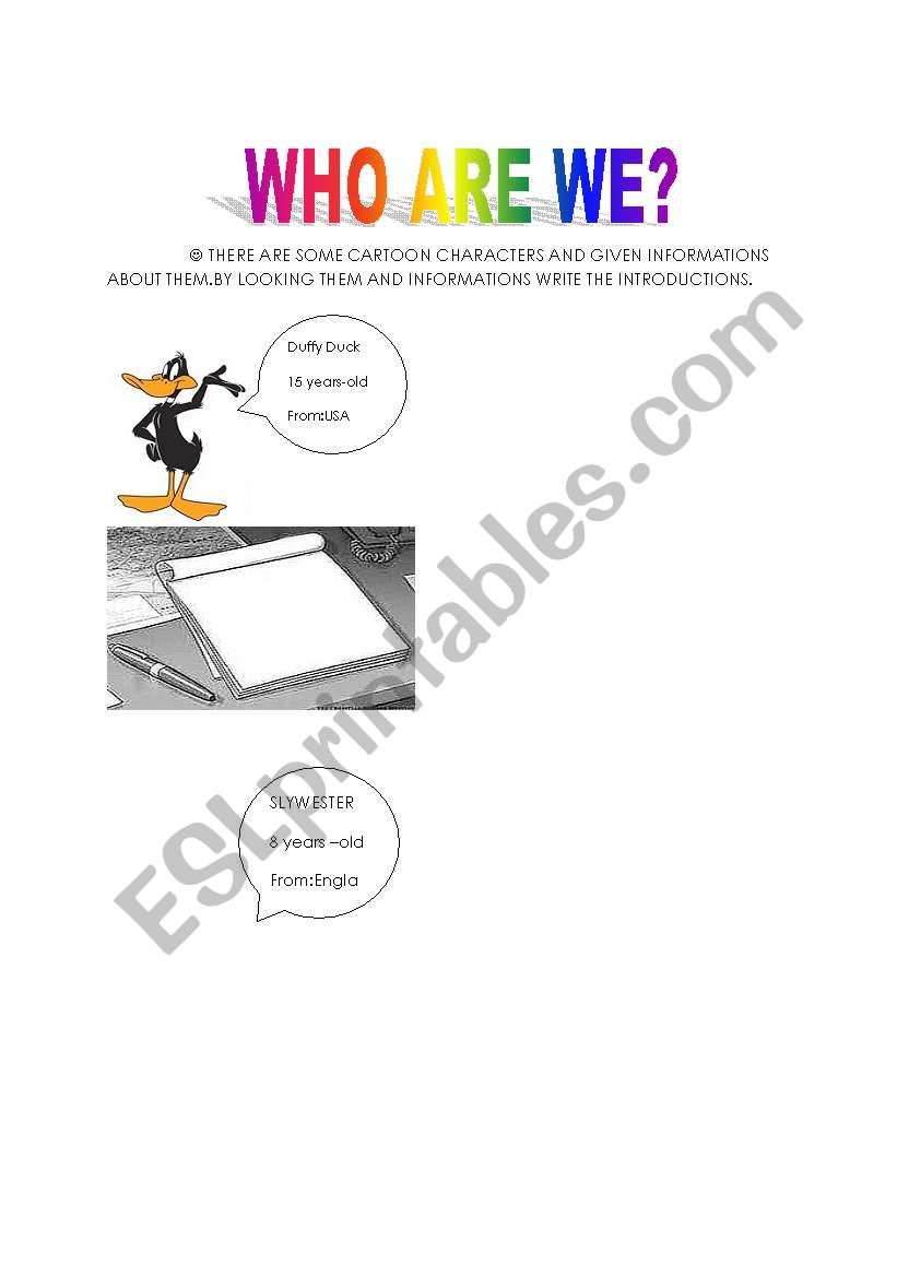 WHO ARE WE? worksheet