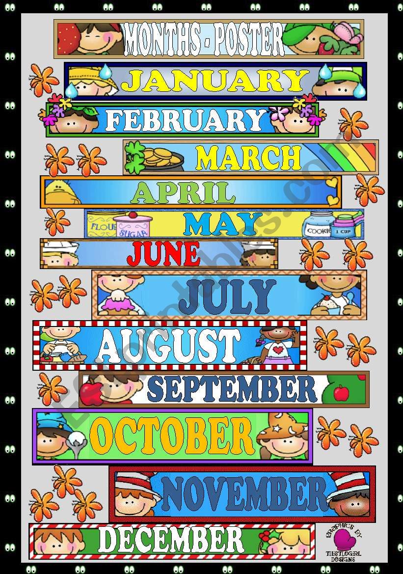 MONTHS - POSTER worksheet