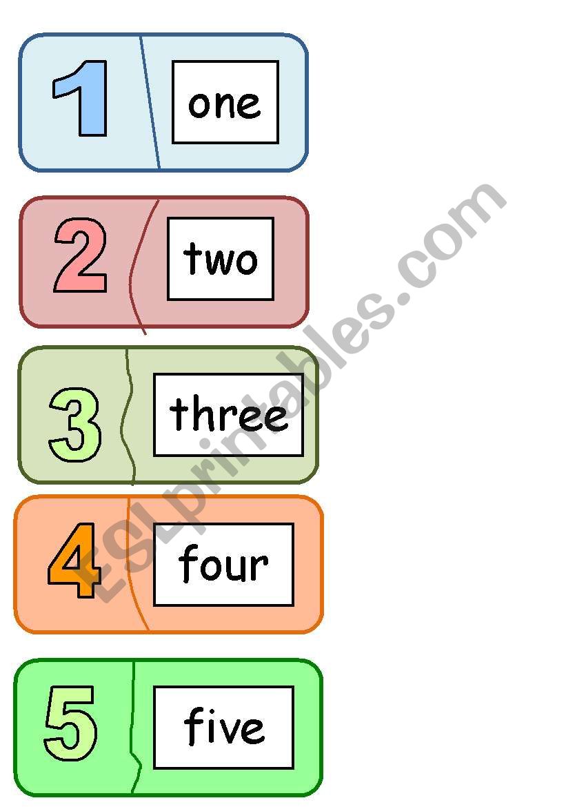 numbers: 1-10: puzzle cards worksheet