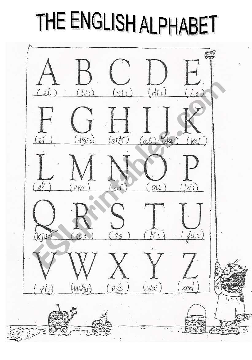 The english alphabet worksheet